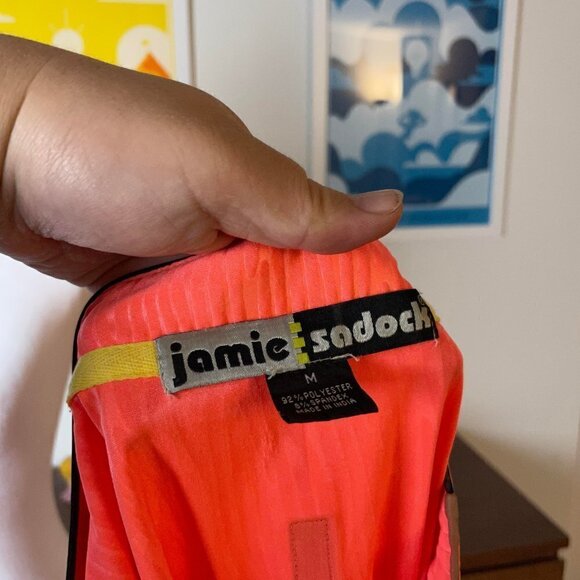 ~RARE ~ JAMIE SADOCK Orange Pink Mock Neck Golf Tennis Polo Halter top - Picture 9 of 10